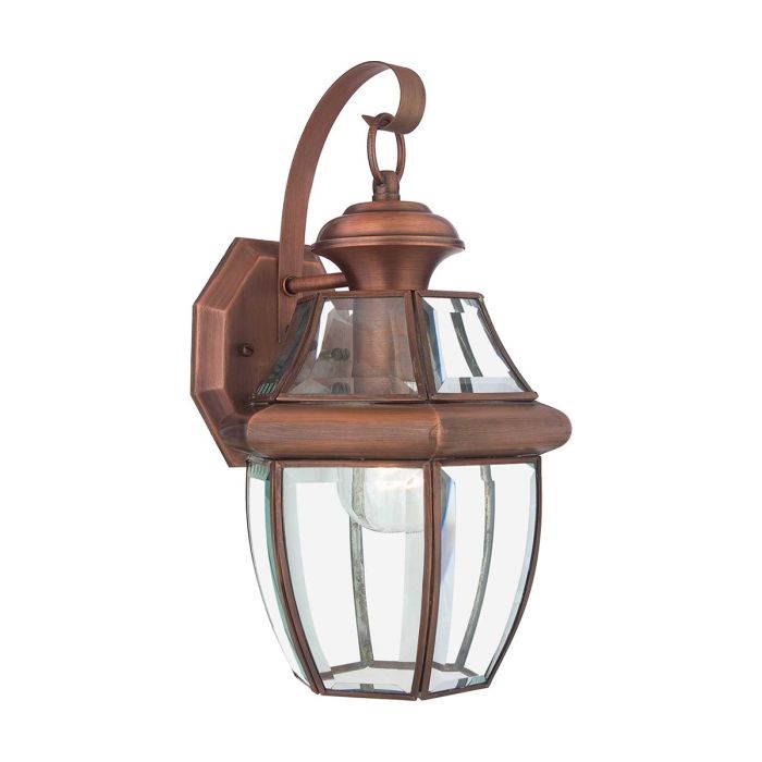 Newbury 1 Light Medium Wall Lantern - Lacquered Aged Copper