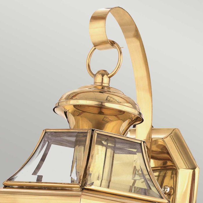 Newbury 1 Light Medium Wall Lantern - Lacquered Polished Brass