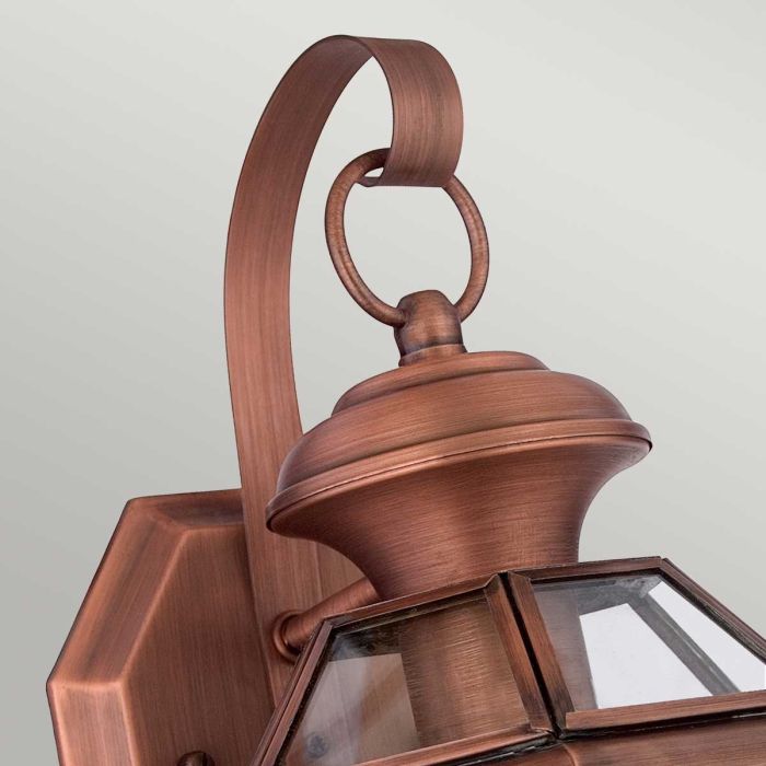Newbury 1 Light Small Wall Lantern - Lacquered Aged Copper
