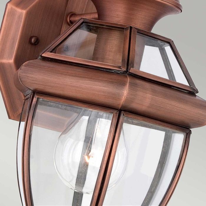 Newbury 1 Light Small Wall Lantern - Lacquered Aged Copper