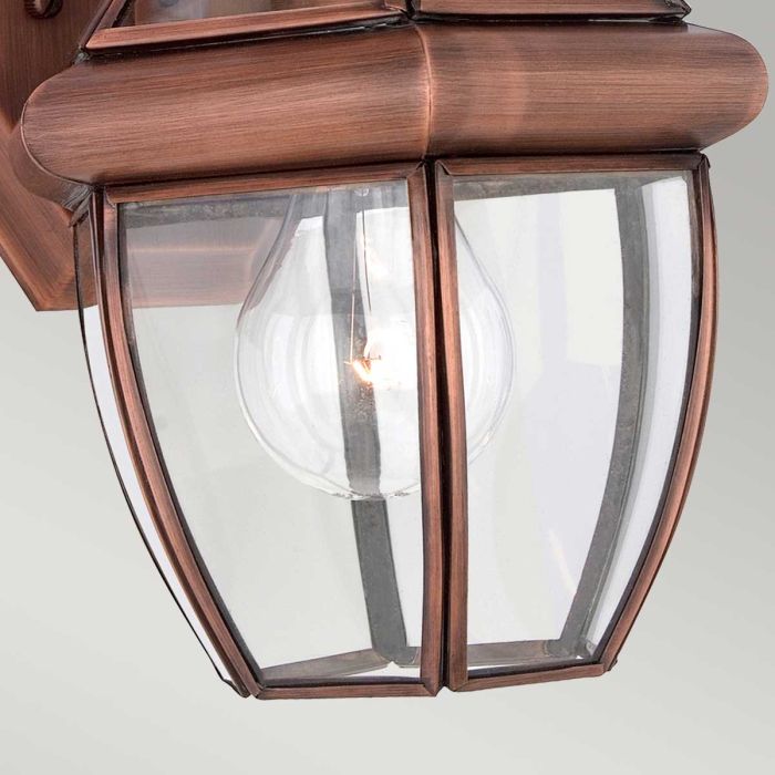Newbury 1 Light Small Wall Lantern - Lacquered Aged Copper