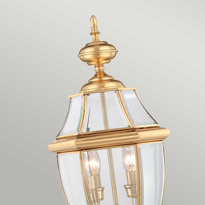 Newbury 2 Light Pedestal - Lacquered Polished Brass