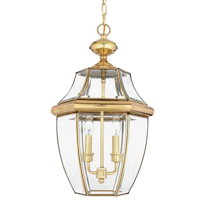 Newbury 2 Light Large Chain Lantern - Lacquered Polished Brass