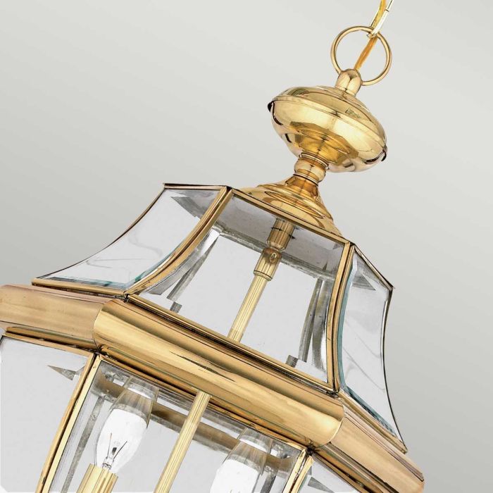 Newbury 2 Light Large Chain Lantern - Lacquered Polished Brass