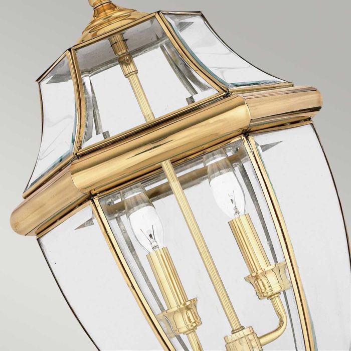 Newbury 2 Light Large Chain Lantern - Lacquered Polished Brass