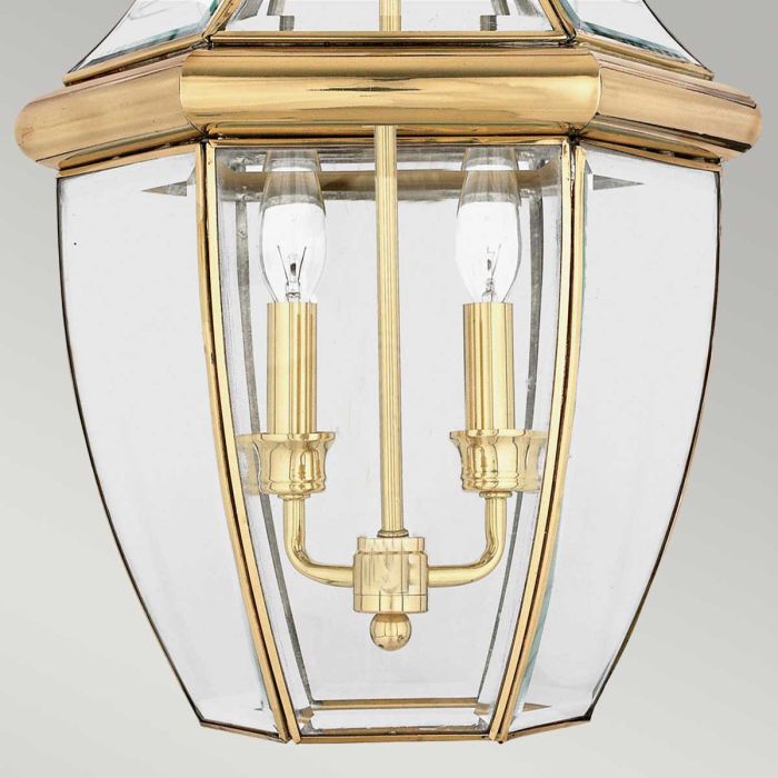 Newbury 2 Light Large Chain Lantern - Lacquered Polished Brass