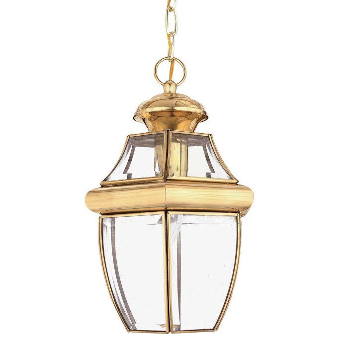 Newbury 1 Light Medium Chain Lantern - Lacquered Polished Brass