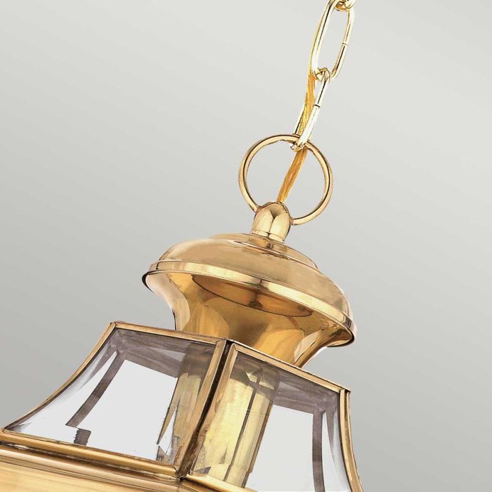Newbury 1 Light Medium Chain Lantern - Lacquered Polished Brass
