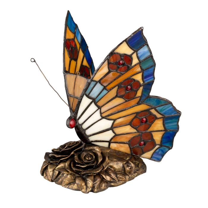 Tiffany Animal Lamps Orange Butterfly Lamp - Architectural Bronze