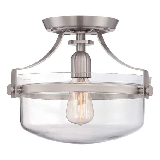 Penn Station 1 Light Semi-Flush - Brushed Nickel
