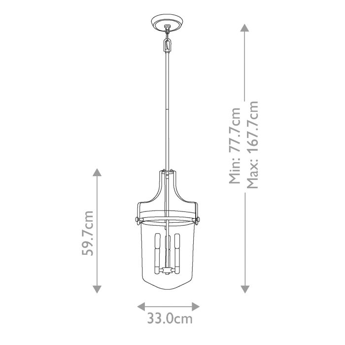Penn Station 3 Light Pendant - Western Bronze