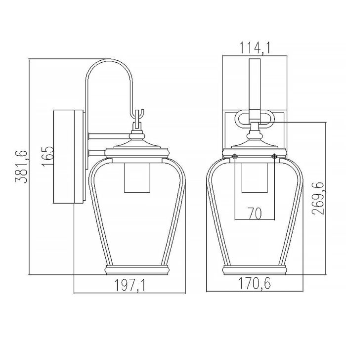 Province 1 Light Wall Lantern - Mystic Black