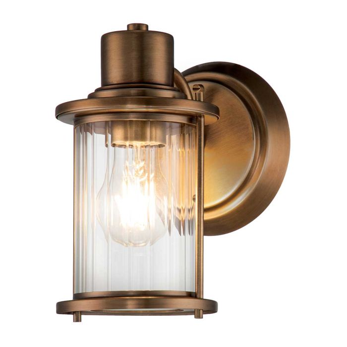 Riggs 1 Light Wall Light - Weathered Brass