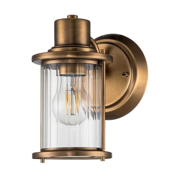Riggs 1 Light Wall Light - Weathered Brass