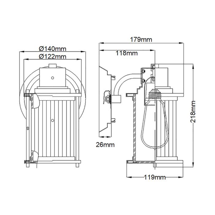 Riggs 1 Light Wall Light - Weathered Brass