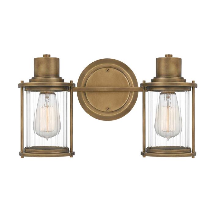 Riggs 2 Light Wall Light - Weathered Brass