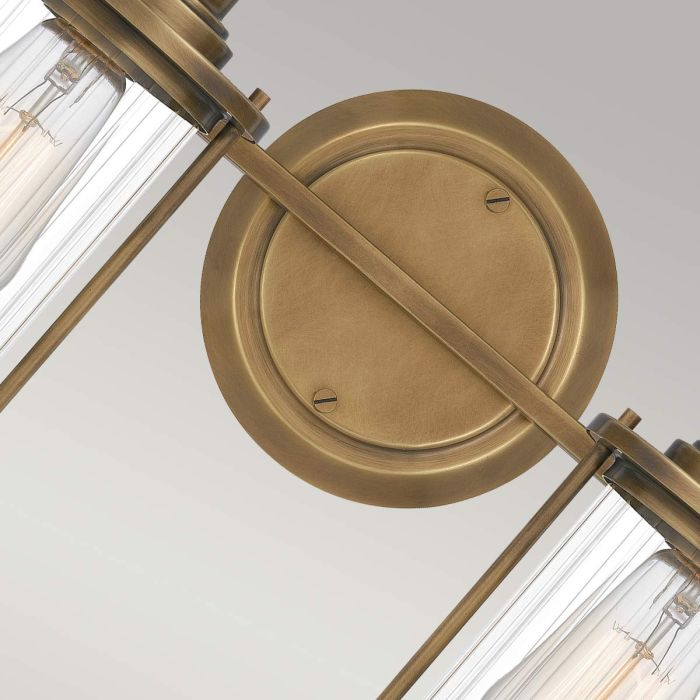 Riggs 2 Light Wall Light - Weathered Brass