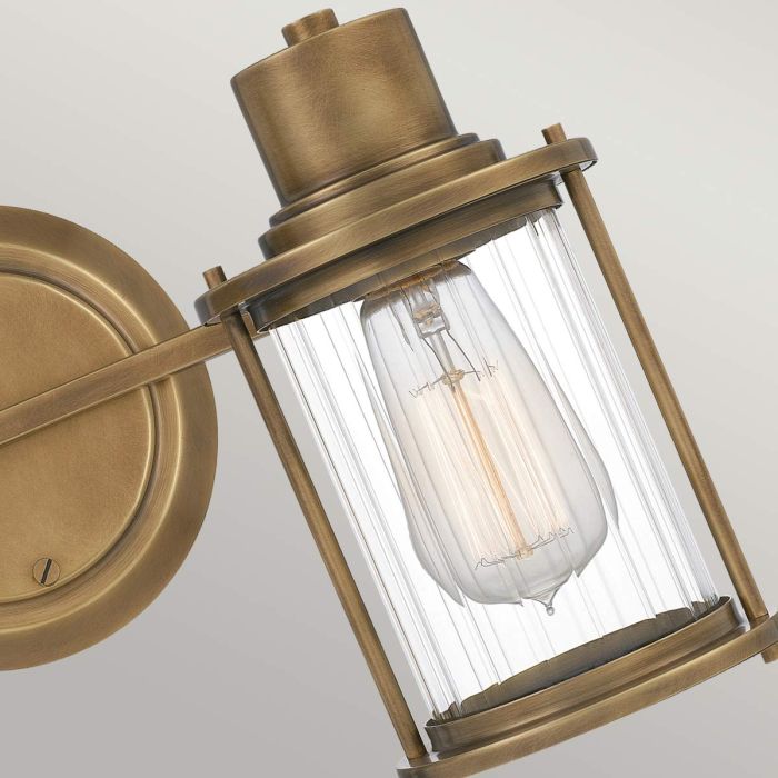 Riggs 2 Light Wall Light - Weathered Brass