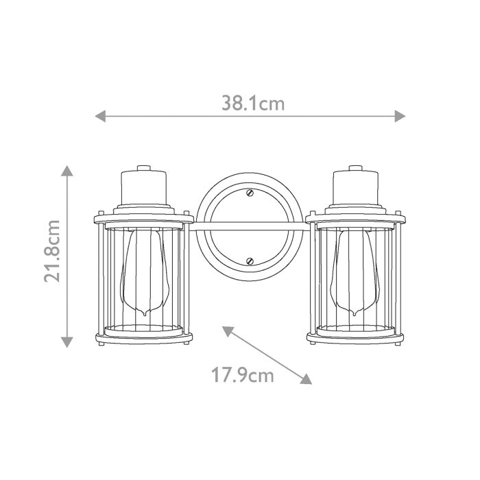 Riggs 2 Light Wall Light - Weathered Brass