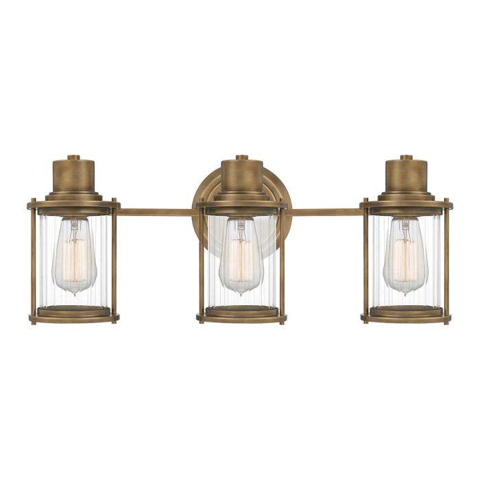Riggs 3 Light Wall Light - Weathered Brass