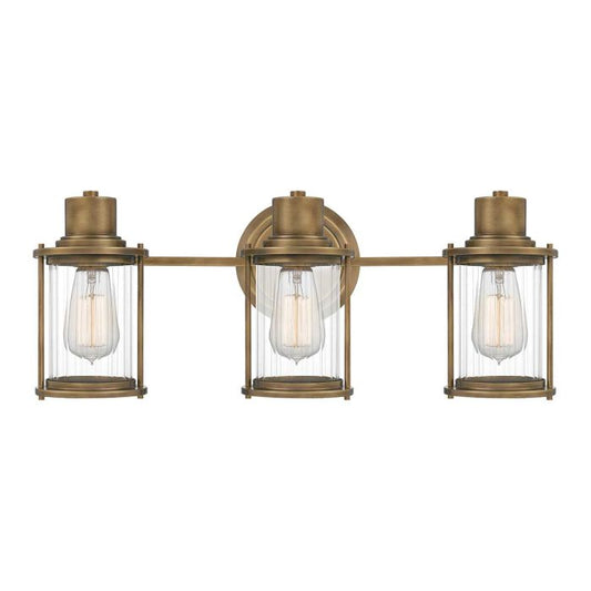 Riggs 3 Light Wall Light - Weathered Brass