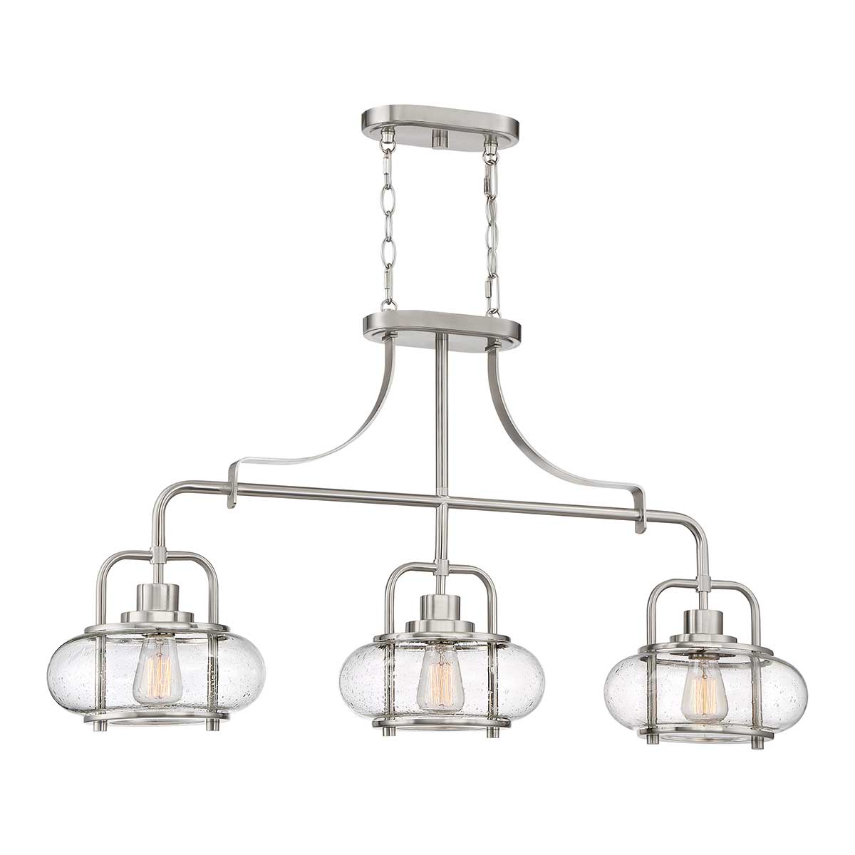 Trilogy 3 Light Island Pendant – Brushed Nickel