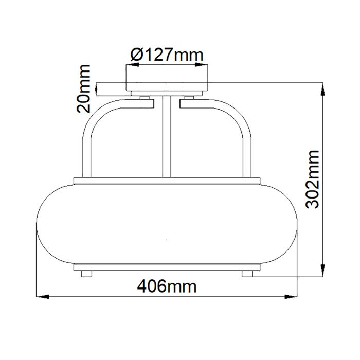 Trilogy 3 Light Medium Semi-Flush
