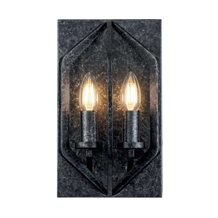 Vanguard 2 Light Wall Light - Old Black