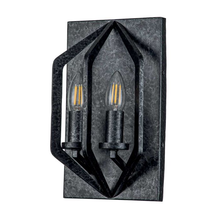 Vanguard 2 Light Wall Light - Old Black