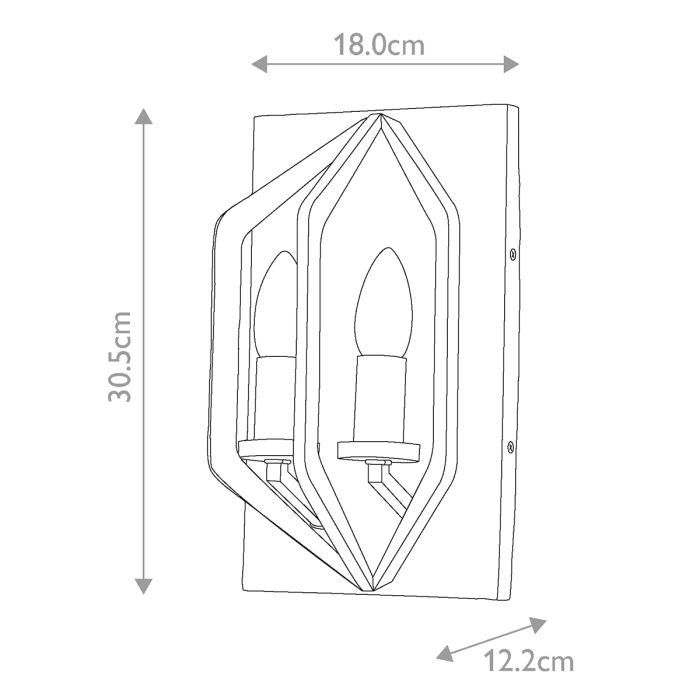 Vanguard 2 Light Wall Light - Old Black