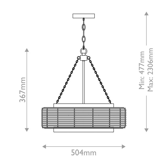 Waylon 4 lt Pendant - Antique White