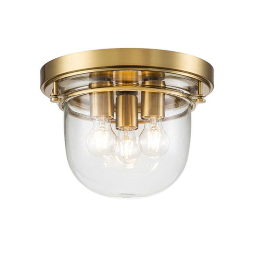 Whistling 3 Light Flush - Brushed Brass