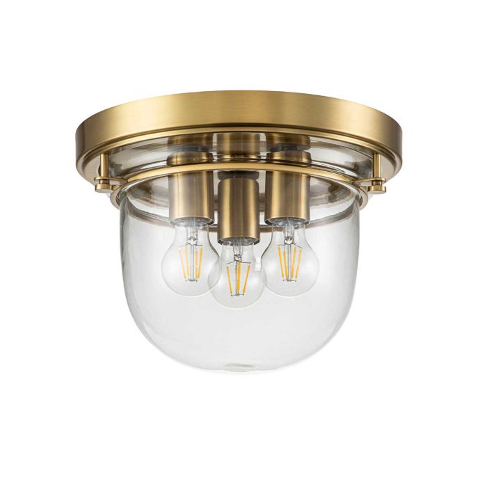 Whistling 3 Light Flush - Brushed Brass