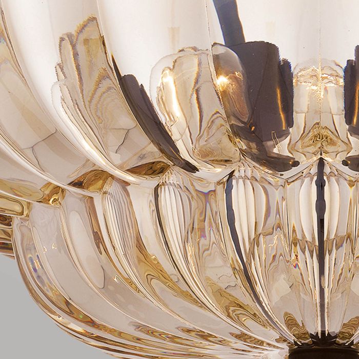 Whitecap 4 lt Semi Flush Medium - Tinted Amber Glass with Mottled Cocoa Brown