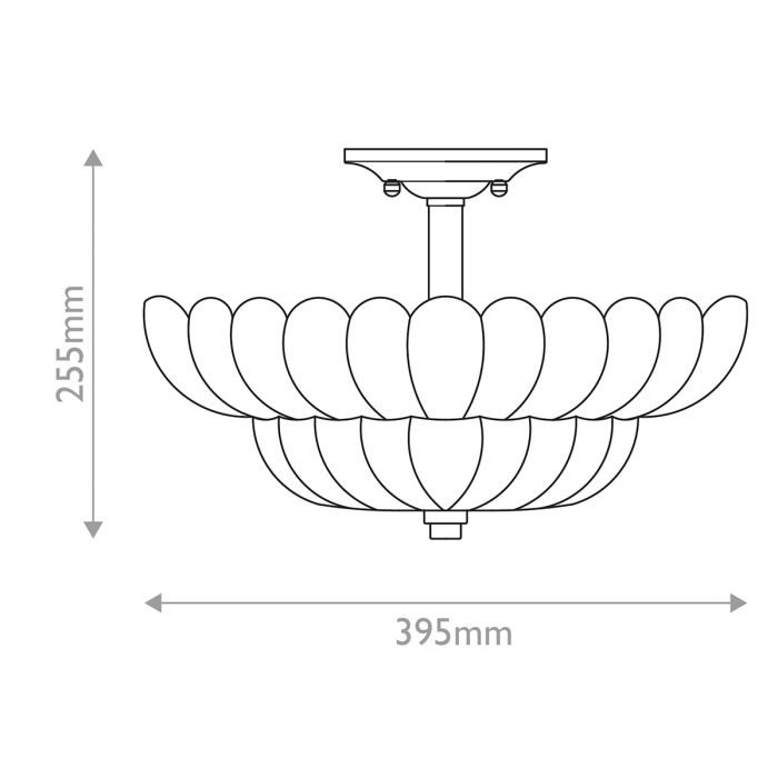 Whitecap 4 lt Semi Flush Medium - Tinted Amber Glass with Mottled Cocoa Brown