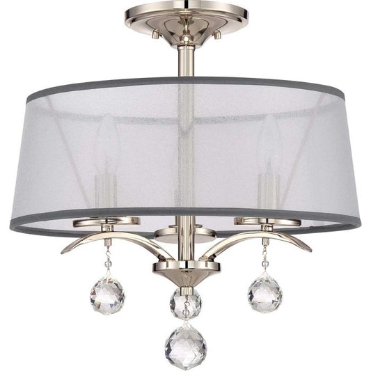 Whitney 3 Light Semi-Flush / Pendant - Imperial Silver