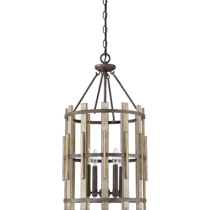 Wood Hollow 4 Light Chandelier - Rustic Black