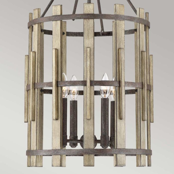 Wood Hollow 4 Light Chandelier - Rustic Black