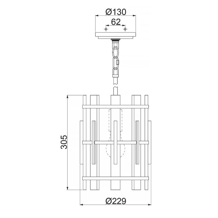 Wood Hollow Mini Pendant - Rustic Black