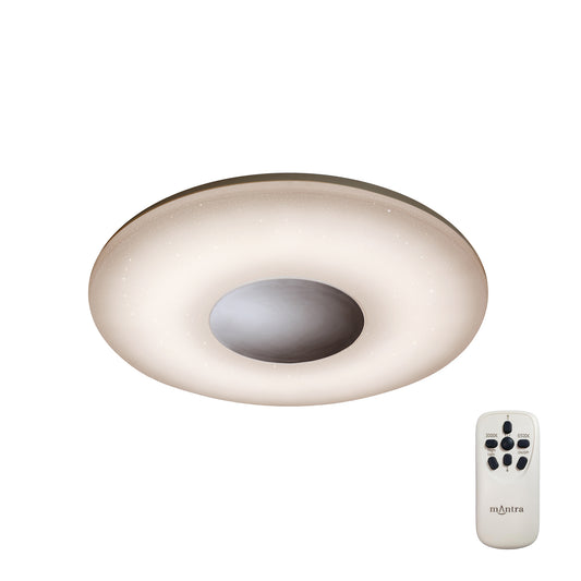 Reef 60W Tuneable White 3000K-6500K, 4200lm, Dimmable Flush Fitting With Remote Control, 3yrs Warranty by Mantra