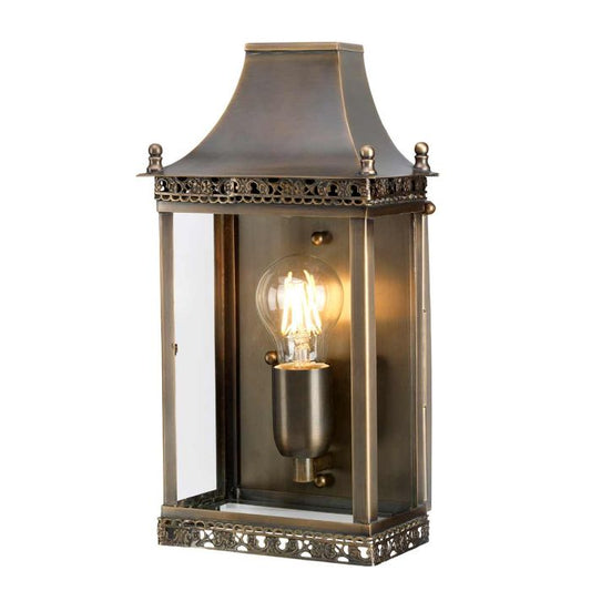 Regents Park 1 Light Wall Lantern - Brass - Aged Brass