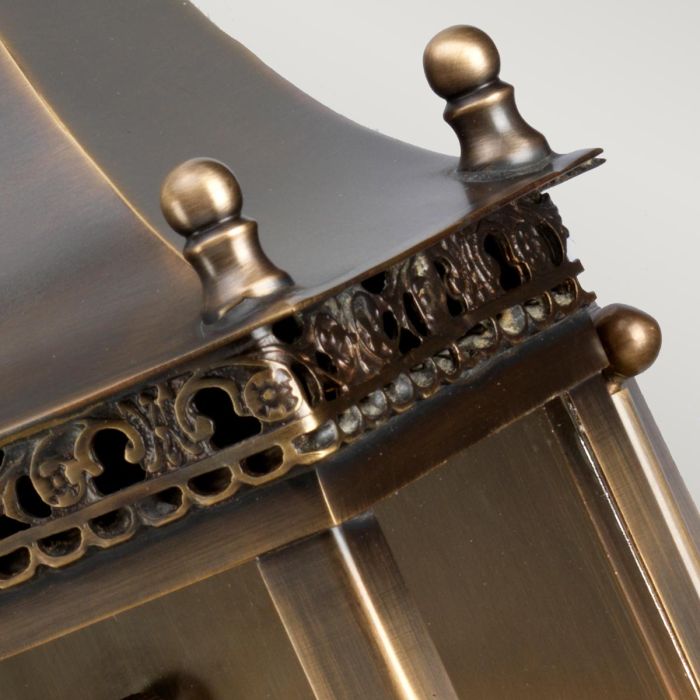 Regents Park 1 Light Wall Lantern - Brass - Aged Brass