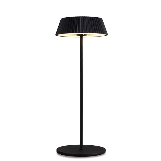 Relax Battery Operated Table Lamp , 2W LED, 3000K, 180lm, IP54, USB Charging Cable Included, Touch Dimmable, Black, 3yrs Warranty by Mantra