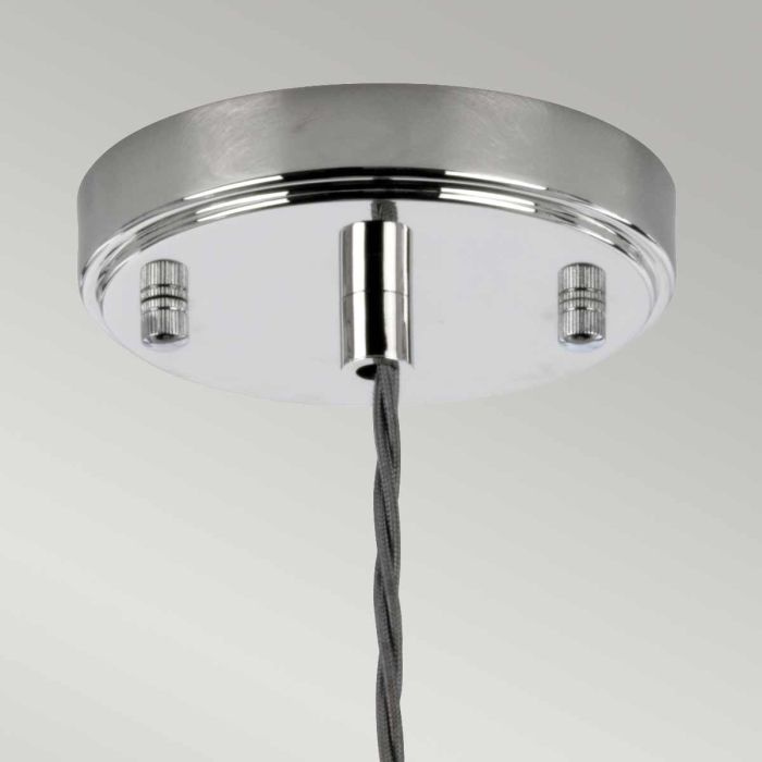 Reno 1 Light Pendant - Polished Nickel, Smoke Glass