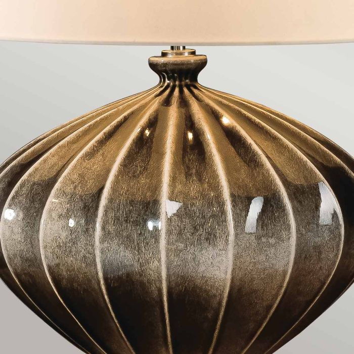 Rib Pumpkin 1 Light Table Lamp - Brown and Black