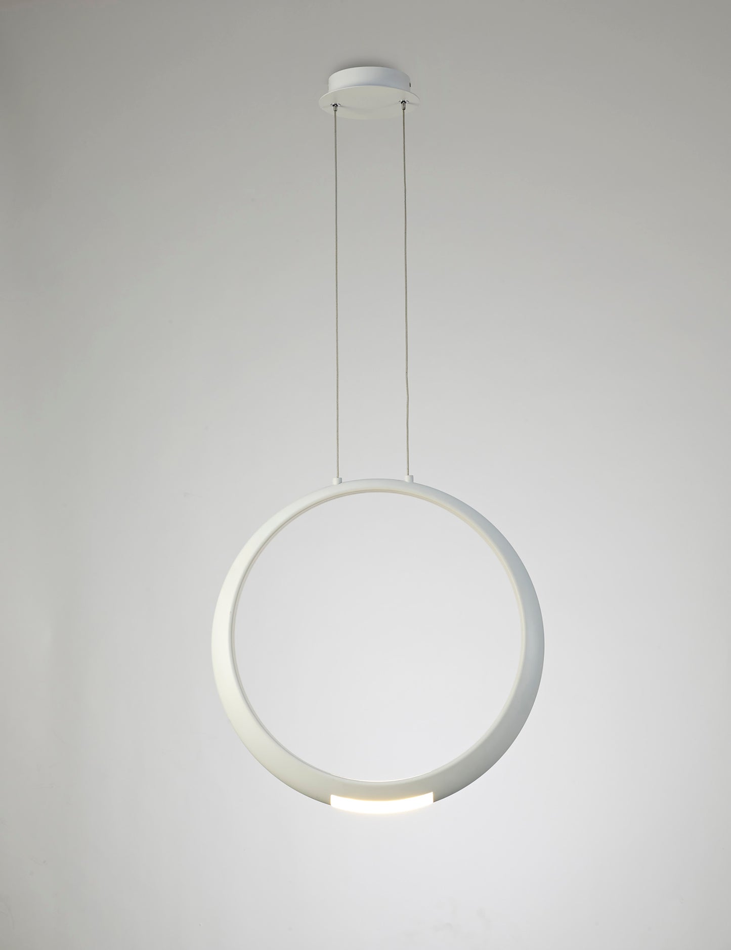 Ring Pendant 50cm Round, 23W LED, 3000K, 1600lm, White, 5yrs Warranty by Mantra