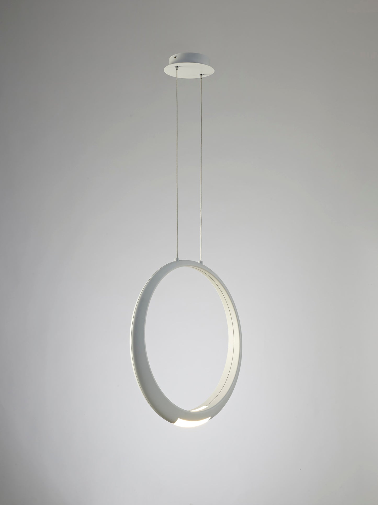 Ring Pendant 50cm Round, 23W LED, 3000K, 1600lm, White, 5yrs Warranty by Mantra