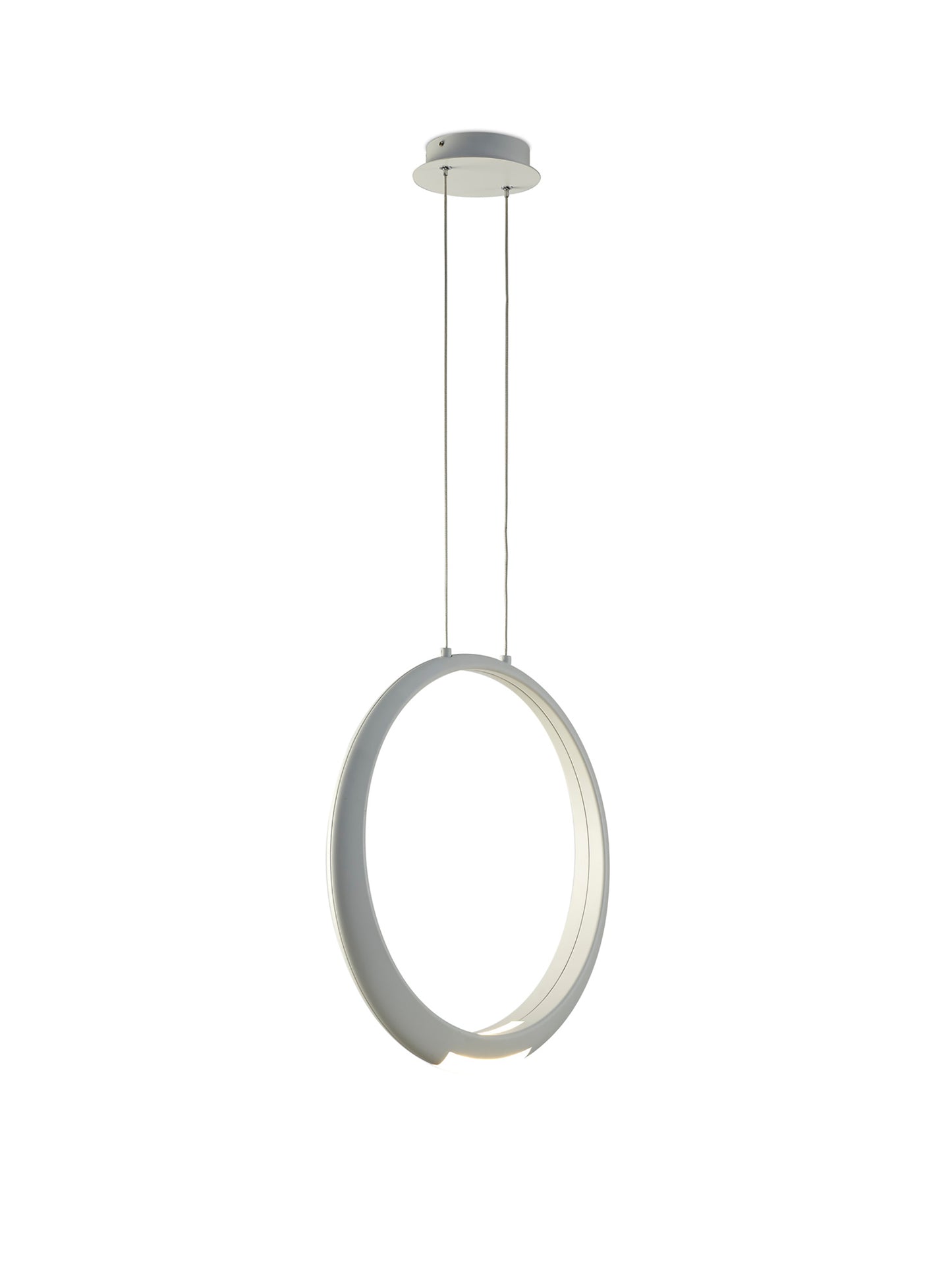 Ring Pendant 50cm Round, 23W LED, 3000K, 1600lm, White, 5yrs Warranty by Mantra