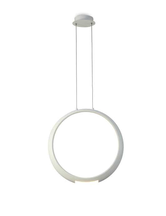 Ring Pendant 50cm Round, 23W LED, 3000K, 1600lm, White, 5yrs Warranty by Mantra