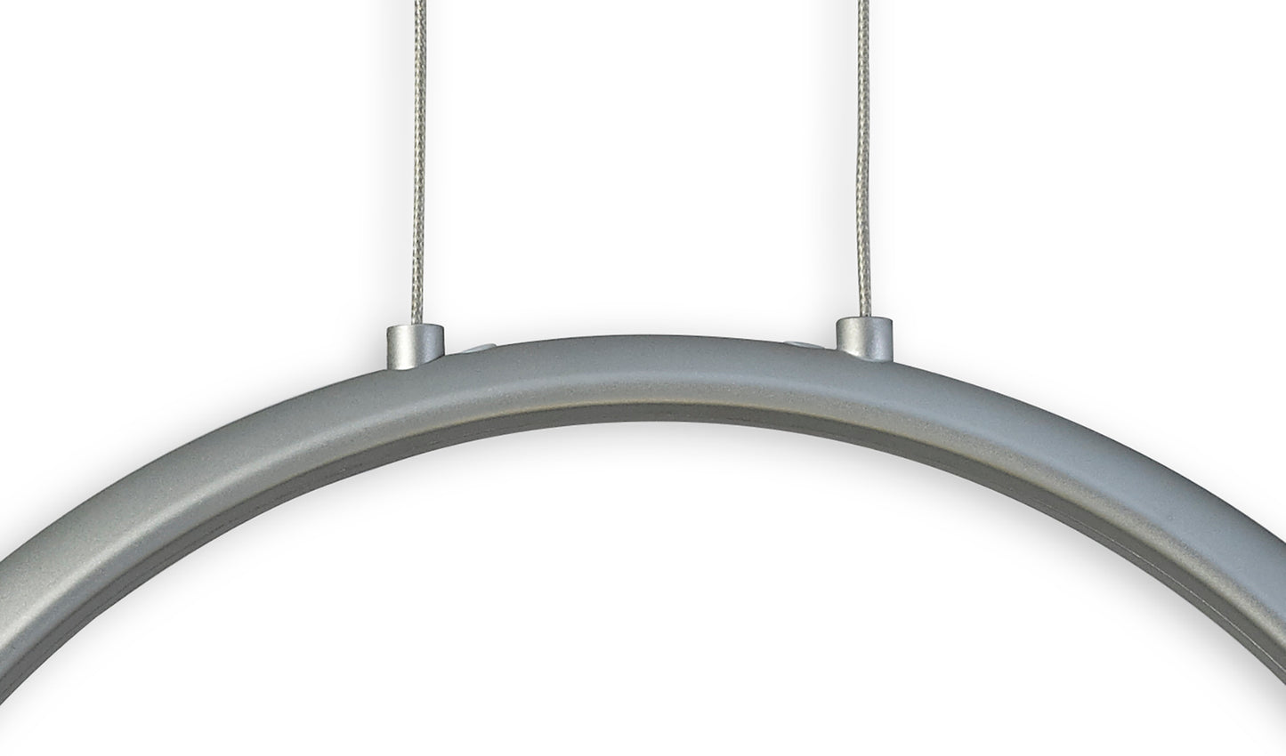 Ring Pendant 50cm Round, 23W LED, 3000K, 1600lm, Silver, 5yrs Warranty by Mantra